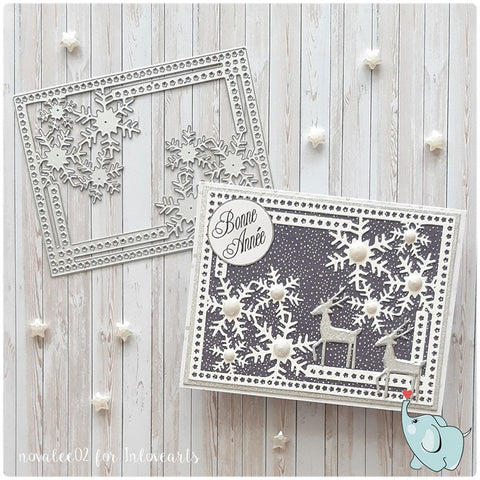 Inloveartshop Rectangle Snowflake Corner Cutting Dies