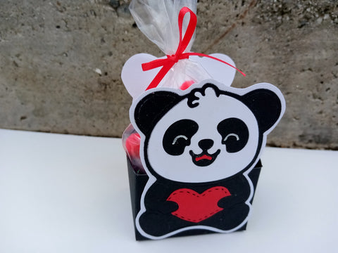 Cute Panda with Heart Cutting Dies