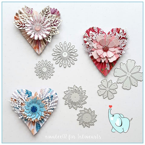 Inlovearts 6Pcs Flowers Spring Theme Cutting Dies