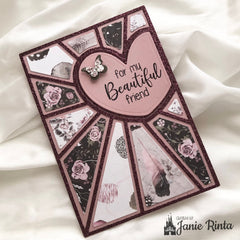 Inlovearts Combination of Heart and Lines Background Cutting Dies