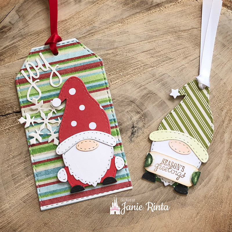 Inlovearts Gnome Holding Flowers Cutting Dies