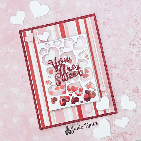 Inlovearts 3 Pcs Combined Heart Background Dies Set