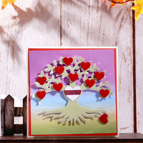 Inlovearts Family Tree with Heart Photo Frame Metal Cutting Dies