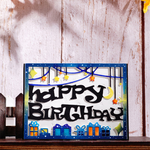 Inlovearts "Happy Birthday" Word Background Board Cutting Dies