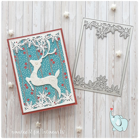 Inlovearts Rectangle Snowflakes Frame Metal Cutting Dies