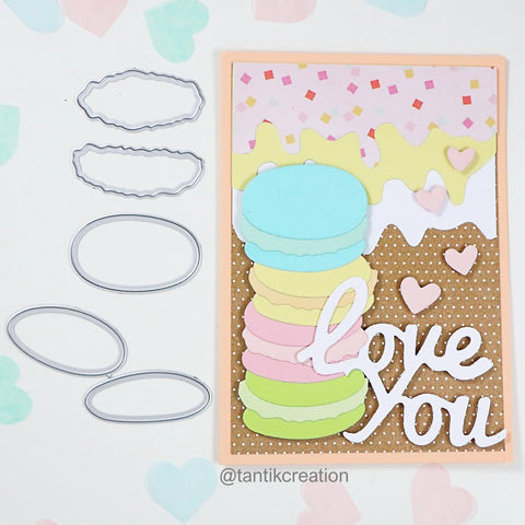 Inlovearts Delicious Macarons Metal Cutting Dies