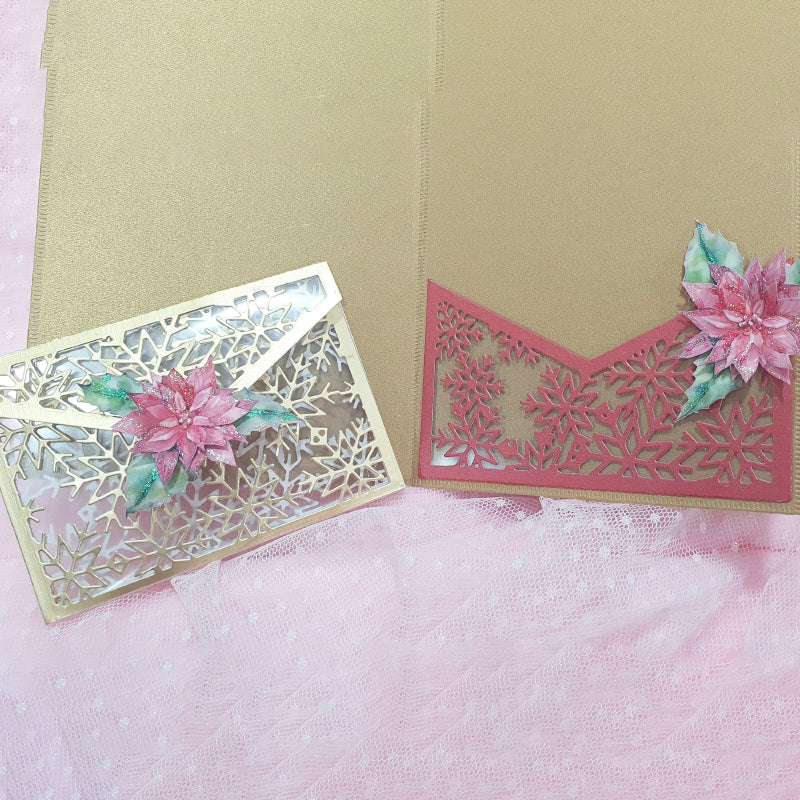 Inlovearts Envelope With Snowflake Pattern Cutting Dies