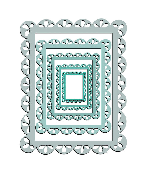 Wave Rectangle Nesting Frame Dies - Inlovearts