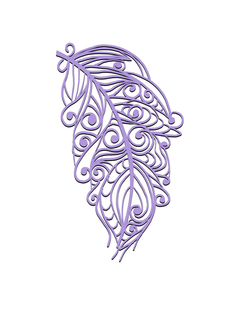 Large Elegant Feather  Dies - Inlovearts