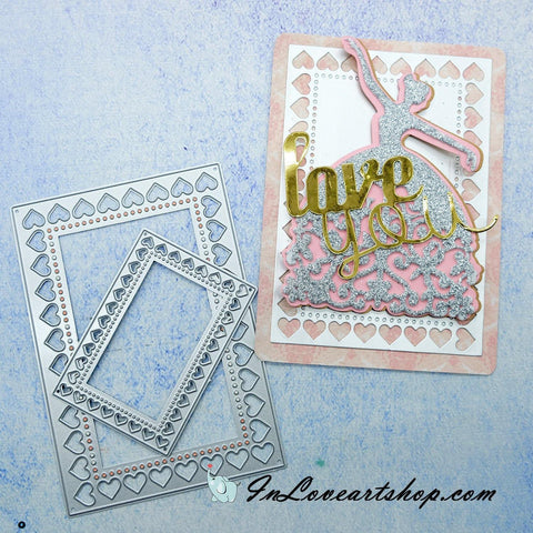 Hollow Heart Border Stackable Dies - Inlovearts