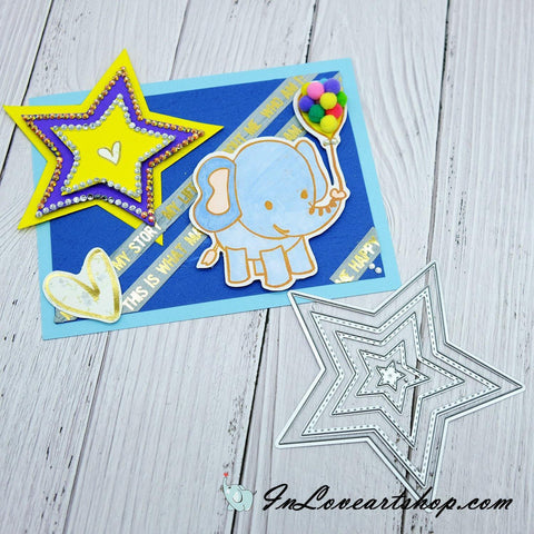 Stitched Star Nesting Frame Dies - Inlovearts