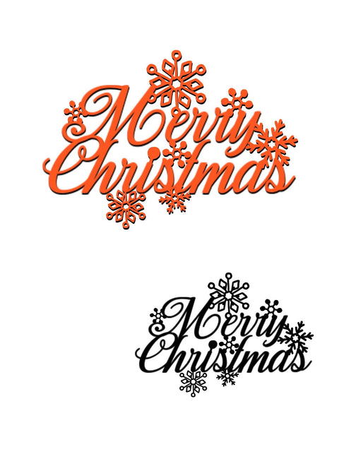 Merry Christmas Words with Snowflakes Decor Dies - Inlovearts