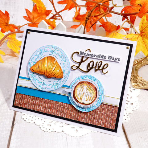 Inlovearts Coffee And Croissants Metal Cutting Dies