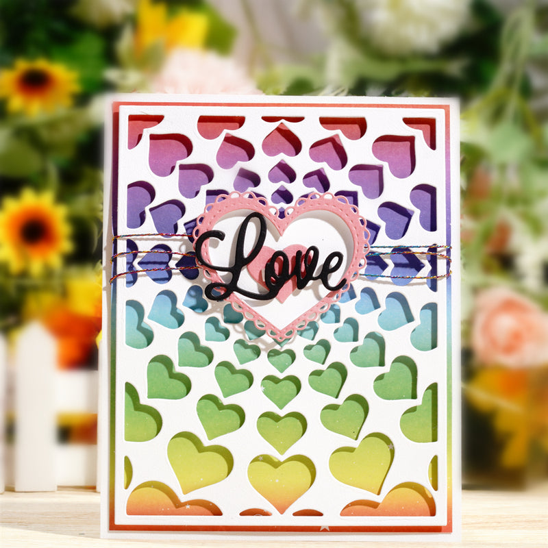 Inlovearts Little Hollow Hearts Background Board Cutting Dies