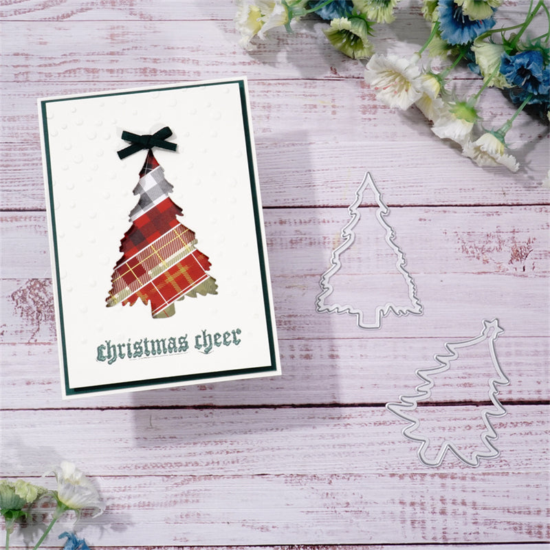 Inlovearts 2pcs Hollow Christmas Tree Metal Cutting Dies