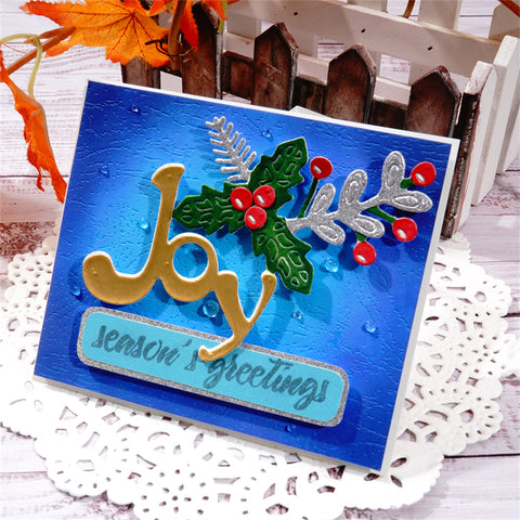 Inlovearts "JOY" Word with Christmas Flower Metal Cutting Dies