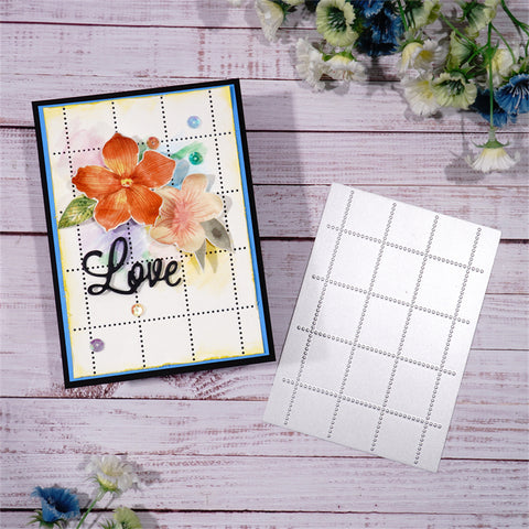 Inlovearts Rectangular Background Board with Dotted Line Cutting Dies