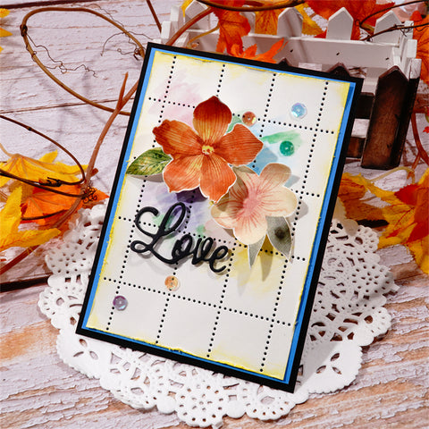 Inlovearts Rectangular Background Board with Dotted Line Cutting Dies