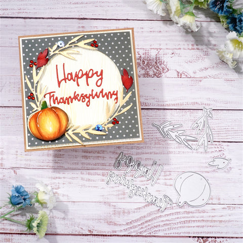 Inlovearts "Happy Thanksgiving" and Pumpkin Cutting Dies