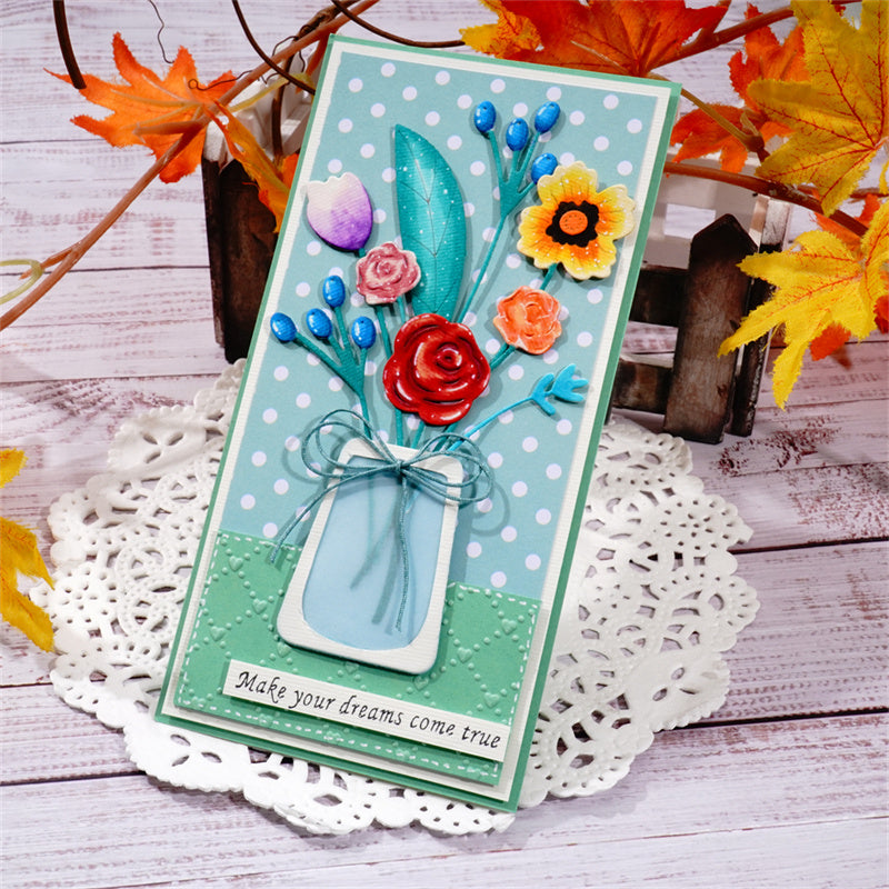 Inlovearts Flowers in Vase Metal Cutting Dies