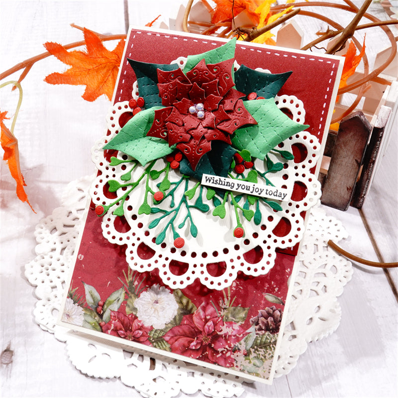 Inloveartshop Poinsettia Petal & Leaves Decor Nature Cutting Dies