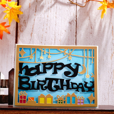 Inlovearts "Happy Birthday" Word Background Board Cutting Dies