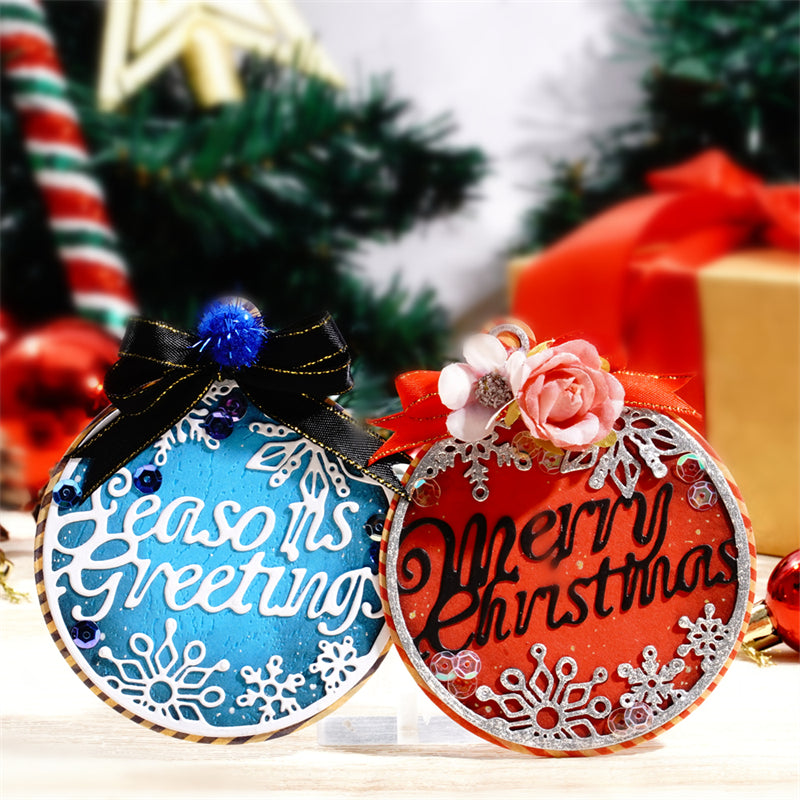 Inloveartshop Greeting Words in Snow Ball Cutting Dies