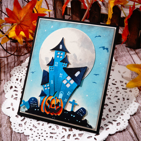 Inlovearts Pumpkin Themed Scary Castle Metal Cutting Dies