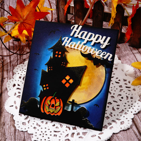 Inlovearts Pumpkin Themed Scary Castle Metal Cutting Dies