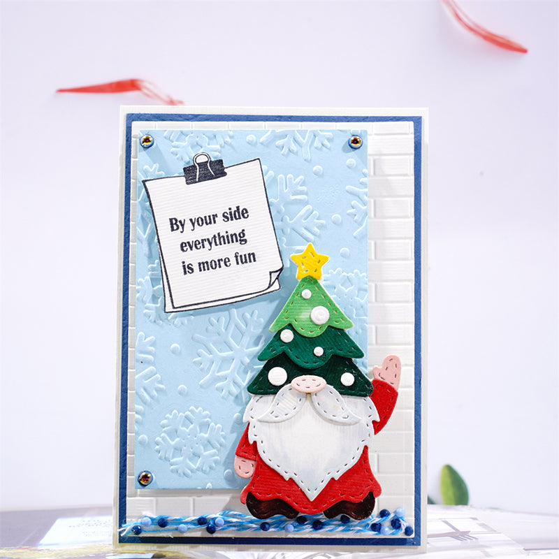 Inlovearts Gnome Wearing a Christmas Hat Cutting Dies