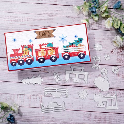 Inlovearts Christmas Gift Train Metal Cutting Dies