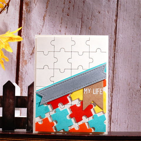 Inlovearts Rectangular and Circle Puzzle Pieces Cutting Dies