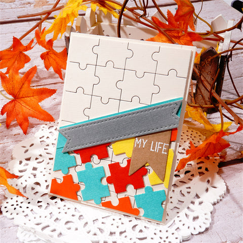 Inlovearts Rectangular and Circle Puzzle Pieces Cutting Dies