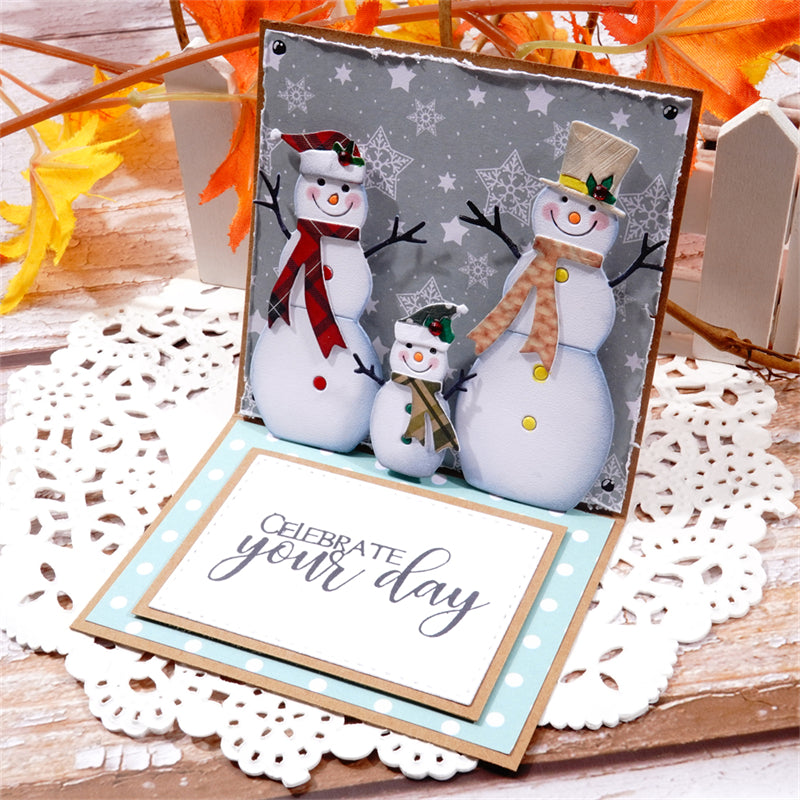 Inlovearts Snowman Family Metal Cutting Dies