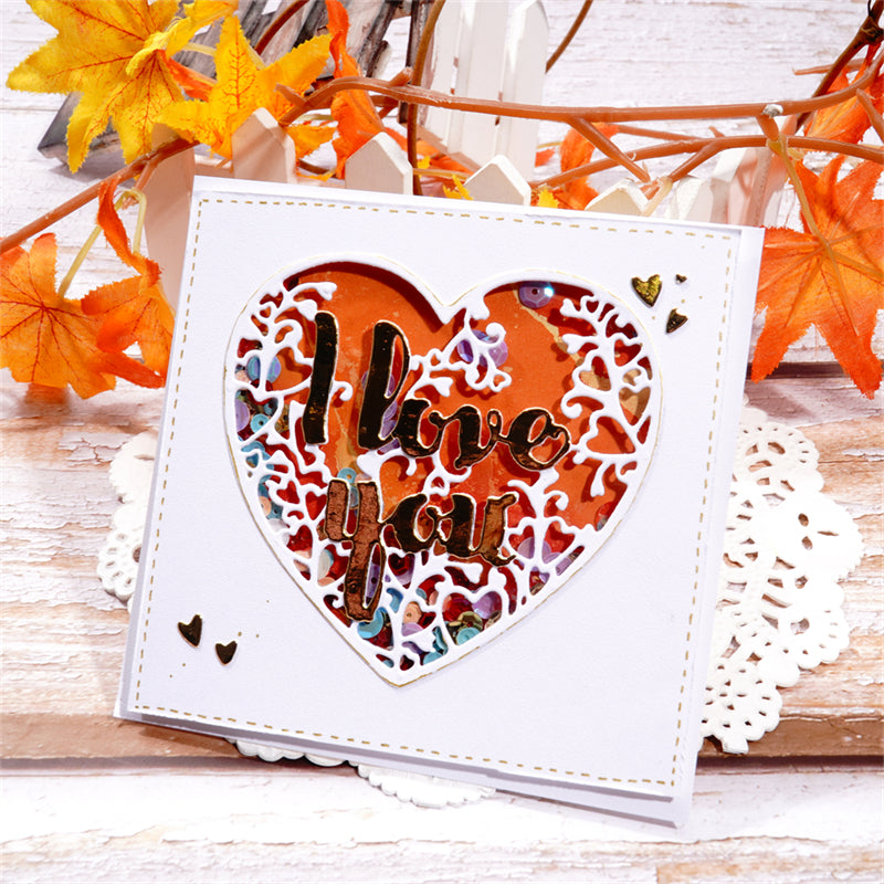 Inlovearts Heart with "I Love You" Word Cutting Dies