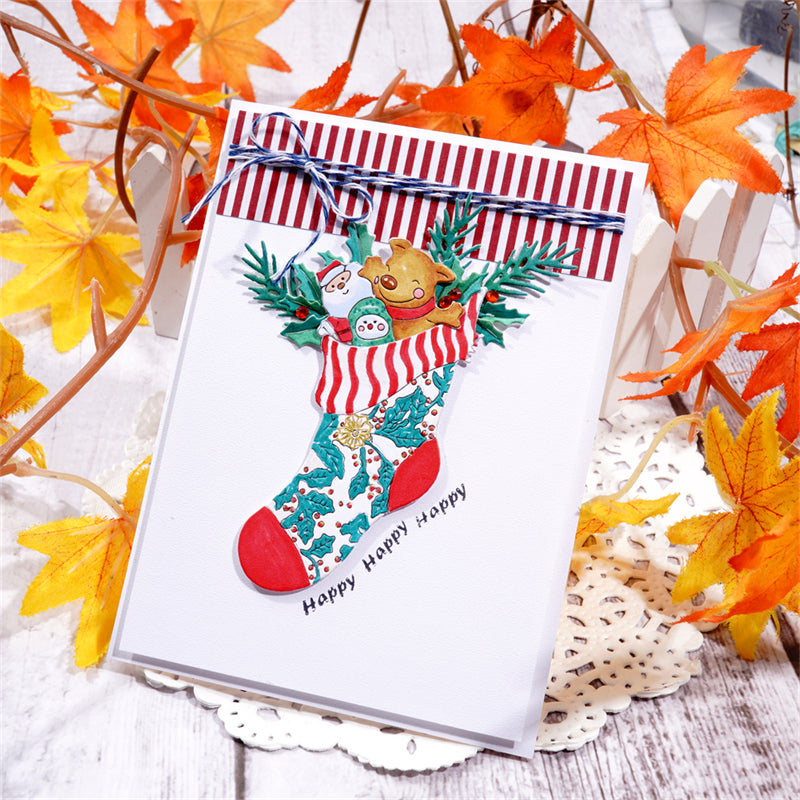 Inlovearts Christmas Socks Full of Gifts Metal Cutting Dies