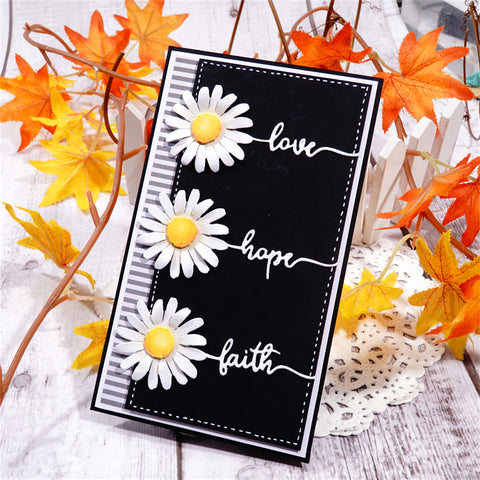 Inlovearts Sunflower with "Love, Faith, Hope" Word Cutting Dies