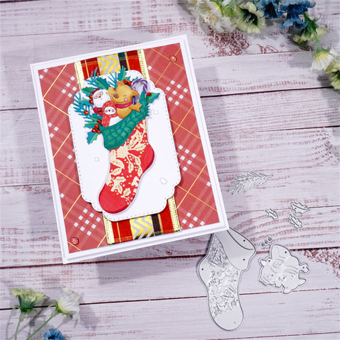 Inlovearts Christmas Socks Full of Gifts Metal Cutting Dies