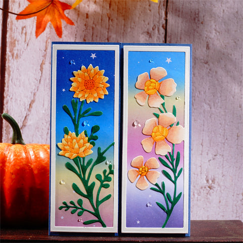 Inlovearts 2pcs Rectangle Floral Border Cutting Dies Set (5 Choices)