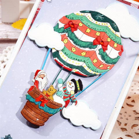 Inlovearts Santa and Snowman in Hot Air Balloon Cutting Dies