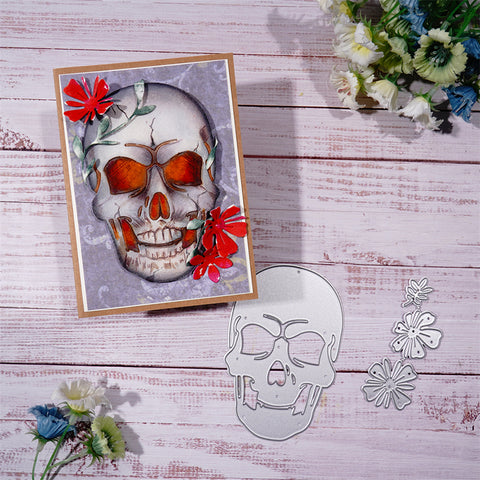 Inlovearts Skull Wrapped in Flowers Cutting Dies