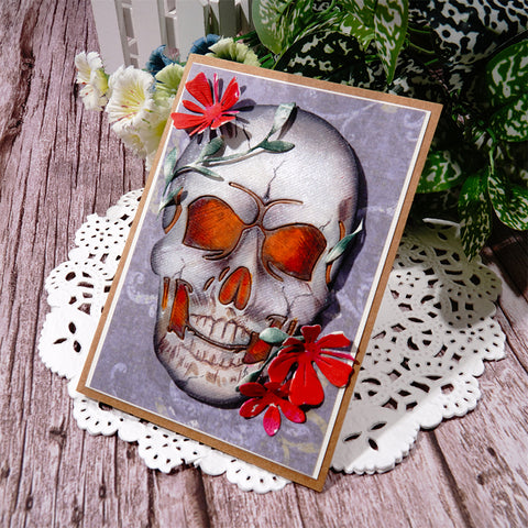 Inlovearts Skull Wrapped in Flowers Cutting Dies