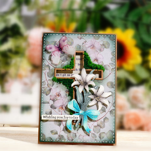 Inlovearts Flower On The Cross Metal Cutting Dies