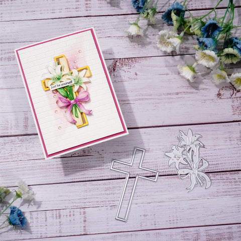 Inlovearts Flower On The Cross Metal Cutting Dies