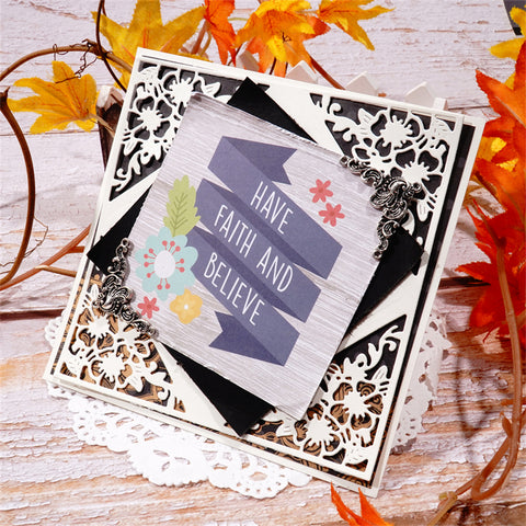 Inlovearts Square Flower Frame Cutting Dies