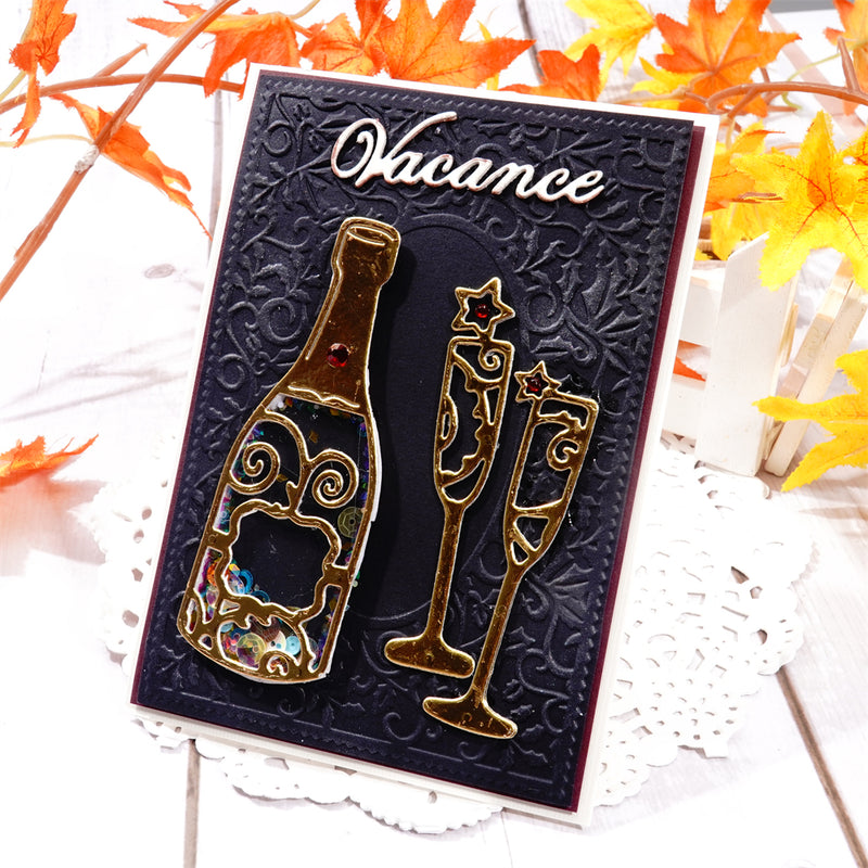 Inlovearts Champagne And Wine Glasses Cutting Dies