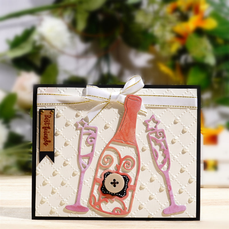 Inlovearts Champagne And Wine Glasses Cutting Dies