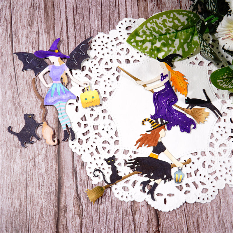 Inlovearts 3pcs Scary Halloween Witches Cutting Dies