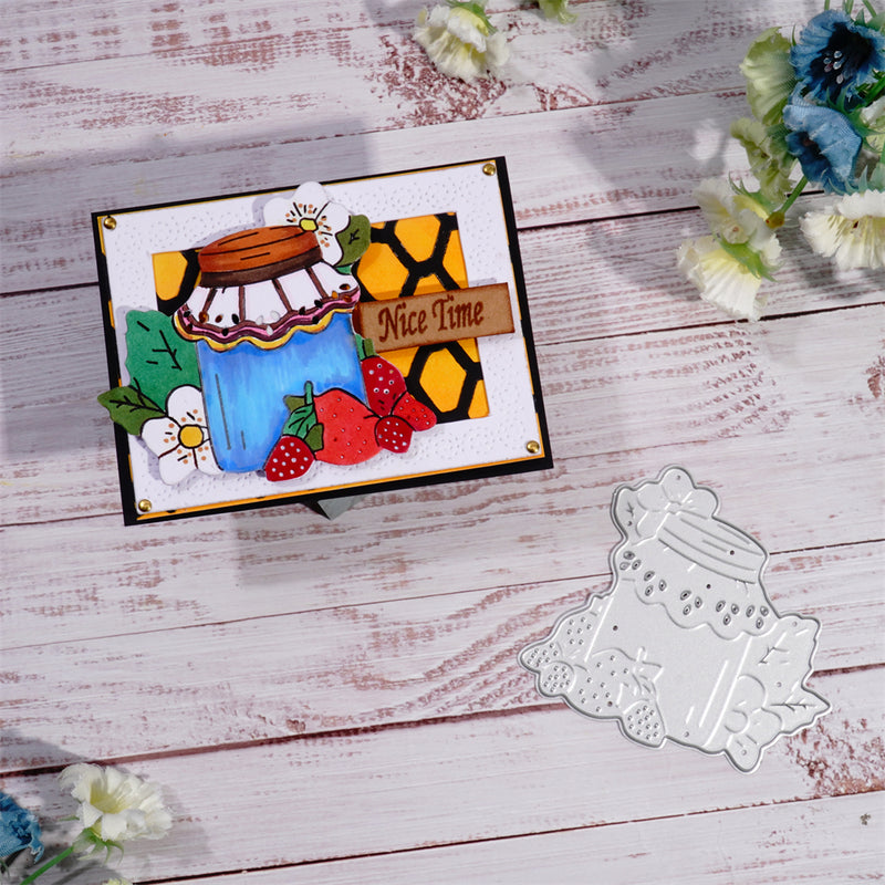 Inlovearts Strawberry Jar Metal Cutting Dies