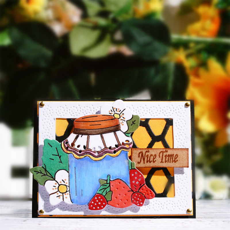 Inlovearts Strawberry Jar Metal Cutting Dies